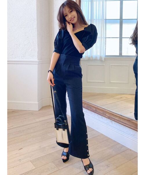 RESEXXY（リゼクシー）の「サイドボタンツイードニットパンツ（その他パンツ・レディース・アイボリー/ブラック/ブルー・FREE）」の14枚目の写真