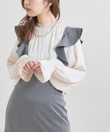 natural couture | 【WEB限定】便利なシャーリングボリューム袖ブラウス(シャツ/ブラウス)