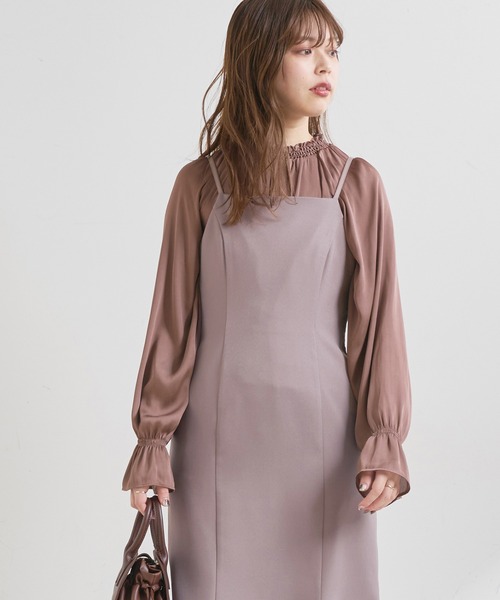 natural couture(ナチュラルクチュール)の「【WEB限定】便利なシャーリングボリューム袖ブラウス(シャツ/ブラウス・レディース・ブラウン/アイボリー/ラベンダー/スミクロ・FREE)」の16枚目の写真