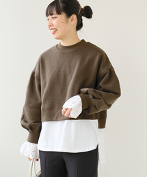 Simplicite（サンプリシテ）の「袖レースプルオーバー レイヤードスウェット◆（Tシャツ/カットソー）」