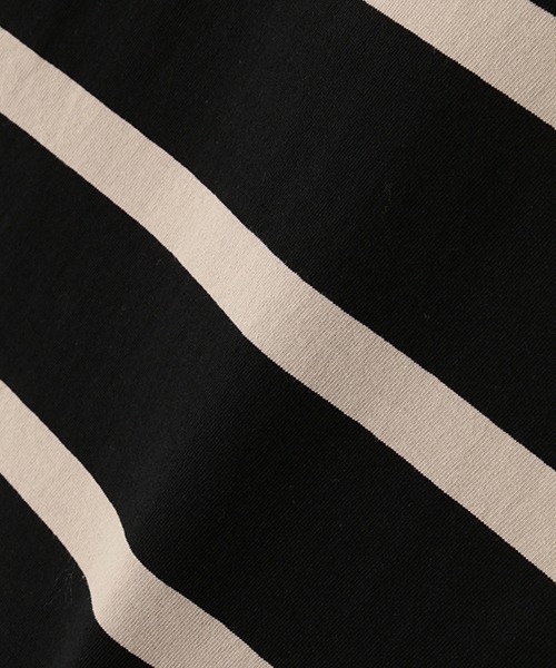 MHL.（エムエイチエル）の「WIDE STRIPE DRY JERSEY（Tシャツ/カットソー・メンズ・ブラック/オリーブ・X-LARGE/MEDIUM/LARGE）」の11枚目の写真