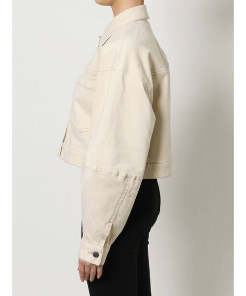 LAGUNAMOON（ラグナムーン）の「【CIMARRON】デニムショートジャケット（ブルゾン・レディース・アイボリー/ブラック/グリーン・FREE）」の5枚目の写真