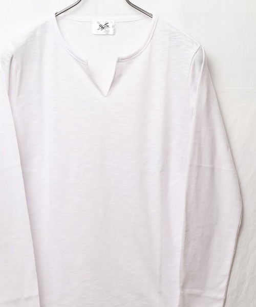 B.I.D.(ビーアイディー)の「《Bd》キーネックスラブ天竺カットソー 半袖(Tシャツ/カットソー・レディース・ホワイト/ブラック/ネイビー/グレー/カーキ/ライトピンク・MEDIUM/LARGE/X-LARGE)」の2枚目の写真