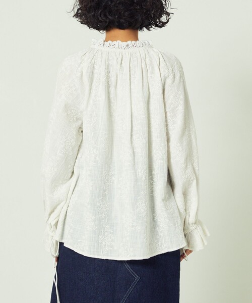 Freada（フリーダ）の「Freada/フリーダ インド総刺繍パフスリーブブラウス（シャツ/ブラウス・レディース・ホワイト/ブラック・ﾌﾘ-）」の18枚目の写真