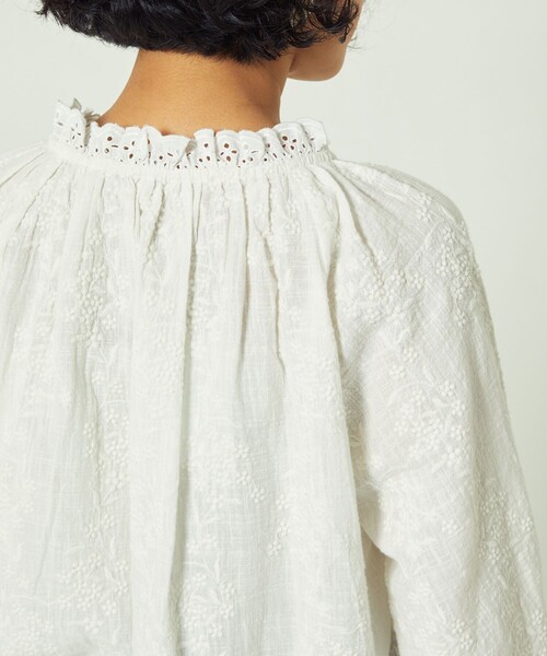 Freada（フリーダ）の「Freada/フリーダ インド総刺繍パフスリーブブラウス（シャツ/ブラウス・レディース・ホワイト/ブラック・ﾌﾘ-）」の19枚目の写真