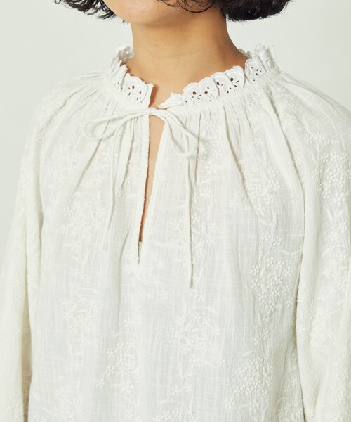 Freada（フリーダ）の「Freada/フリーダ インド総刺繍パフスリーブブラウス（シャツ/ブラウス・レディース・ホワイト/ブラック・ﾌﾘ-）」の20枚目の写真