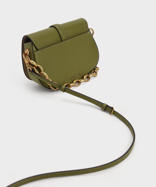 CHARLES & KEITH(チャールズ & キース)の「ブレアチェーンハンドル ショルダーバッグ / Blair Chain Handle Shoulder Bag(ショルダーバッグ・レディース・ブラック/グリーン系その他2/ブルー系その他3・S)」の15枚目の写真