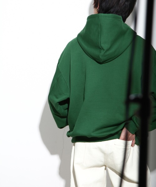 NILWAY（ニルウェイ）の「ファインコットン裏毛nilway筆記ロゴ刺繍ビッグパーカー（パーカー・メンズ・ブラック/オフホワイト/グリーン/チャコール・MEDIUM/LARGE）」の8枚目の写真