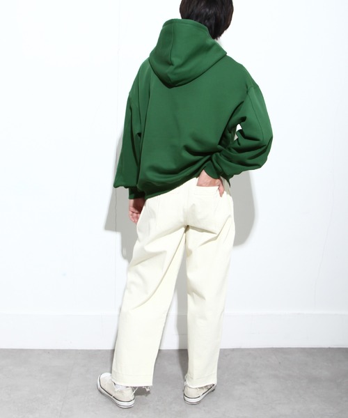 NILWAY（ニルウェイ）の「ファインコットン裏毛nilway筆記ロゴ刺繍ビッグパーカー（パーカー・メンズ・ブラック/オフホワイト/グリーン/チャコール・MEDIUM/LARGE）」の20枚目の写真