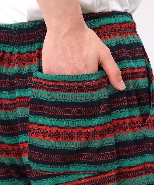 チチカカ（チチカカ）の「【ユニセックス】ジャカードボーダーショーツ（その他パンツ・メンズ・グリーン/ブラック・MEDIUM/LARGE）」の15枚目の写真