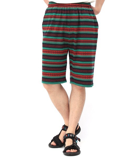 チチカカ（チチカカ）の「【ユニセックス】ジャカードボーダーショーツ（その他パンツ・メンズ・グリーン/ブラック・MEDIUM/LARGE）」の9枚目の写真