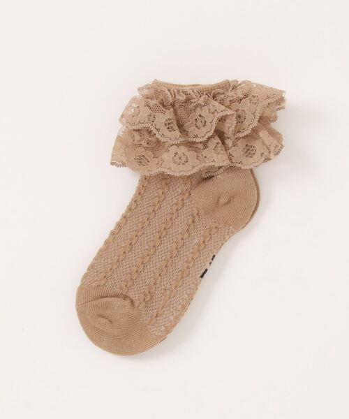 Anuenue（アヌエヌエ）の「キッズ レースフリルソックス（ソックス/靴下・キッズ・ホワイト/ブラウン/ピンク/イエロー/ブルー/ライトピンク・M/L）」の13枚目の写真