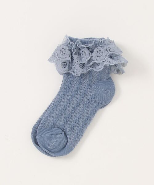 Anuenue（アヌエヌエ）の「キッズ レースフリルソックス（ソックス/靴下・キッズ・ホワイト/ブラウン/ピンク/イエロー/ブルー/ライトピンク・M/L）」の14枚目の写真