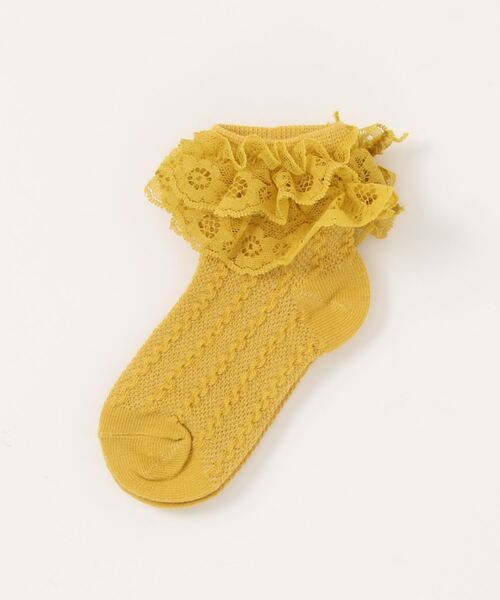 Anuenue（アヌエヌエ）の「キッズ レースフリルソックス（ソックス/靴下・キッズ・ホワイト/ブラウン/ピンク/イエロー/ブルー/ライトピンク・M/L）」の15枚目の写真