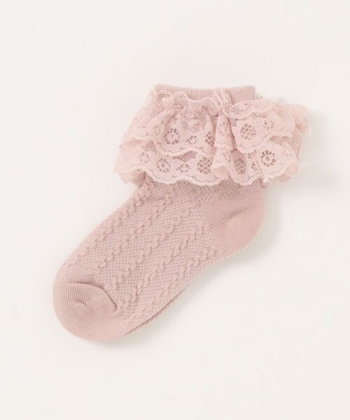 Anuenue（アヌエヌエ）の「キッズ レースフリルソックス（ソックス/靴下・キッズ・ホワイト/ブラウン/ピンク/イエロー/ブルー/ライトピンク・M/L）」の17枚目の写真