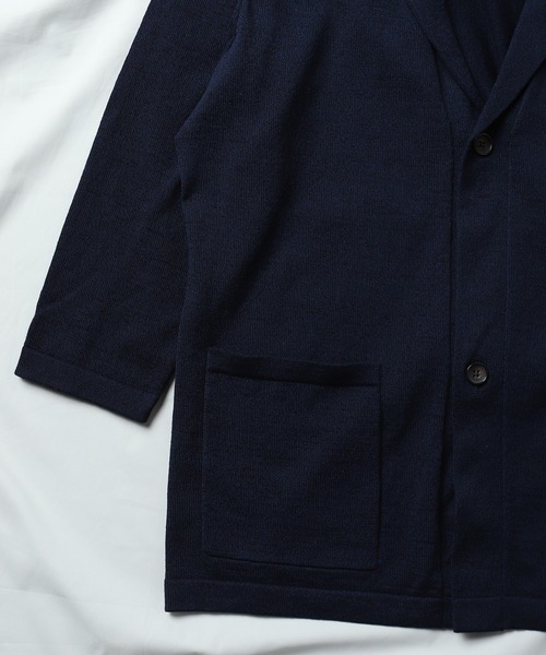 UNION STATION(ユニオンステーション)の「/ウォッシャブル/7分袖/ニットジャケット(カーディガン/ボレロ・メンズ・ネイビー/ブラック系その他/キナリ・LL/M/L)」の7枚目の写真