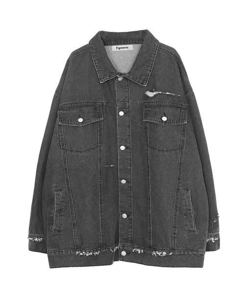 Figments（フィグメンツ）の「オーバーデニムジャケット（デニムジャケット・レディース・ブルー/ブラック・MEDIUM/SMALL）」の5枚目の写真