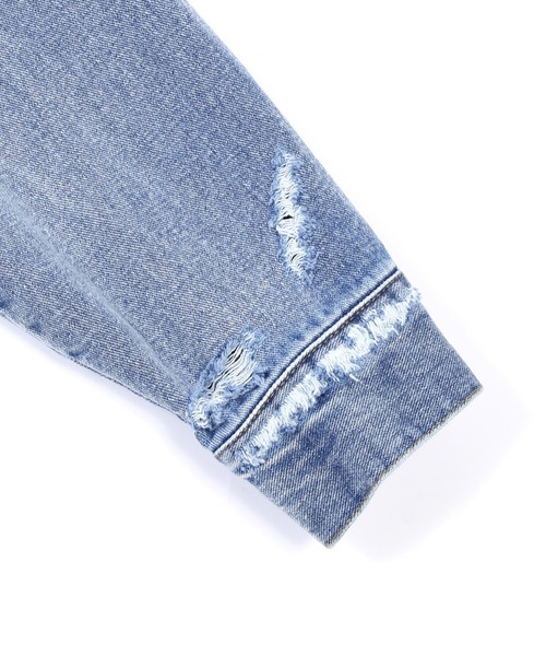 Figments（フィグメンツ）の「オーバーデニムジャケット（デニムジャケット・レディース・ブルー/ブラック・MEDIUM/SMALL）」の9枚目の写真