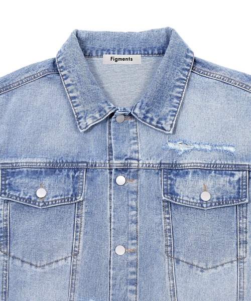 Figments（フィグメンツ）の「オーバーデニムジャケット（デニムジャケット・レディース・ブルー/ブラック・MEDIUM/SMALL）」の10枚目の写真