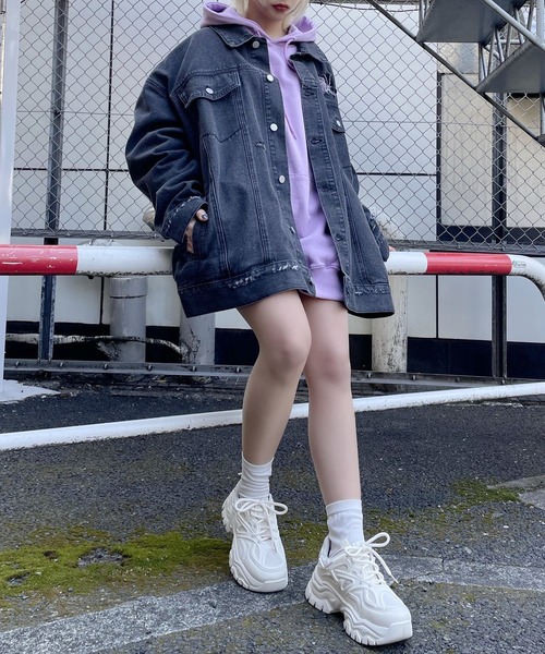 Figments（フィグメンツ）の「オーバーデニムジャケット（デニムジャケット・レディース・ブルー/ブラック・MEDIUM/SMALL）」の16枚目の写真