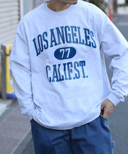 BACK NUMBER（バックナンバー）の「【BACK NUMBER】カレッジロンＴ（Tシャツ/カットソー・メンズ・ホワイト/ライトグレー/イエロー/グリーン/ネイビー/ブラック・L/M/S/XL）」の3枚目の写真