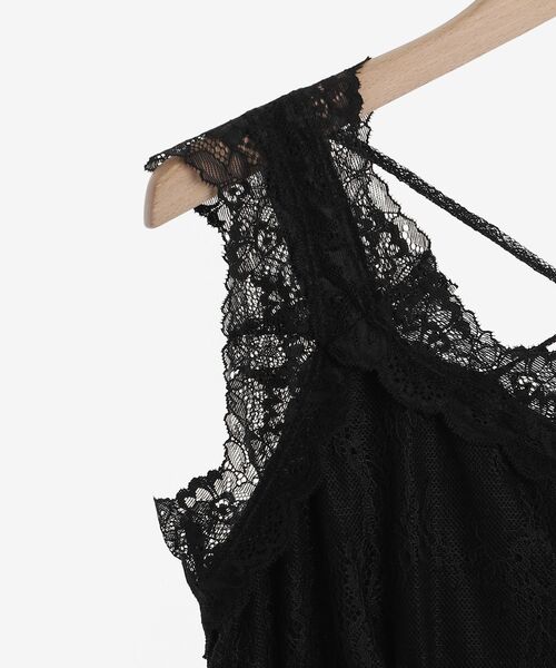 MAJESTIC LEGON（マジェスティックレゴン）の「レースクロスタンク（タンクトップ・レディース・ライトグレー/ブラック/ベージュ/オフホワイト・MEDIUM）」の7枚目の写真