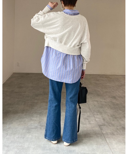 She's Closet(シーズクローゼット)の「レギュラーカラーマルチストライプ柄ブロードビッグシャツ(シャツ/ブラウス・レディース・サックスブルー/イエロー/ミント・FREE)」の4枚目の写真