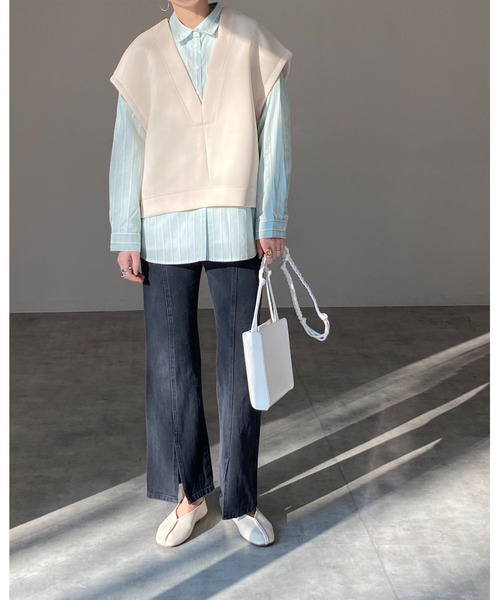 She's Closet(シーズクローゼット)の「レギュラーカラーマルチストライプ柄ブロードビッグシャツ(シャツ/ブラウス・レディース・サックスブルー/イエロー/ミント・FREE)」の6枚目の写真