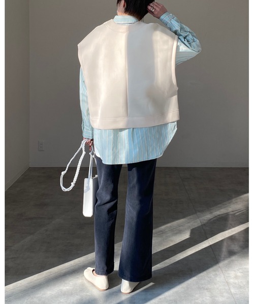 She's Closet(シーズクローゼット)の「レギュラーカラーマルチストライプ柄ブロードビッグシャツ(シャツ/ブラウス・レディース・サックスブルー/イエロー/ミント・FREE)」の7枚目の写真