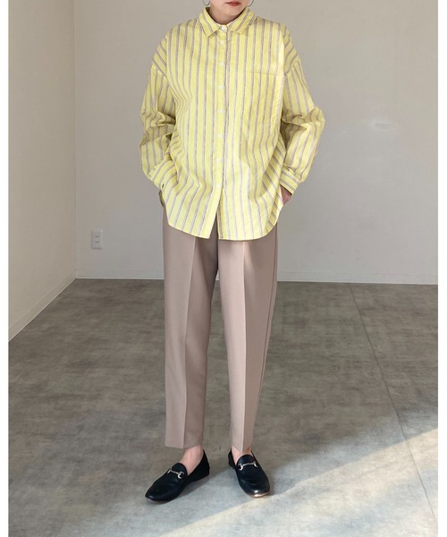 She's Closet(シーズクローゼット)の「レギュラーカラーマルチストライプ柄ブロードビッグシャツ(シャツ/ブラウス・レディース・サックスブルー/イエロー/ミント・FREE)」の8枚目の写真