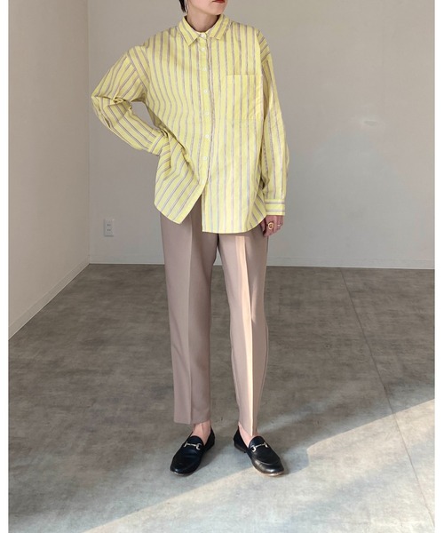 She's Closet(シーズクローゼット)の「レギュラーカラーマルチストライプ柄ブロードビッグシャツ(シャツ/ブラウス・レディース・サックスブルー/イエロー/ミント・FREE)」の11枚目の写真