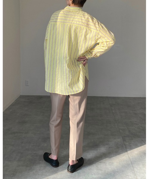 She's Closet(シーズクローゼット)の「レギュラーカラーマルチストライプ柄ブロードビッグシャツ(シャツ/ブラウス・レディース・サックスブルー/イエロー/ミント・FREE)」の12枚目の写真