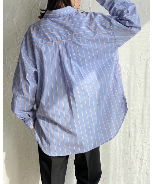 She's Closet(シーズクローゼット)の「レギュラーカラーマルチストライプ柄ブロードビッグシャツ(シャツ/ブラウス・レディース・サックスブルー/イエロー/ミント・FREE)」の16枚目の写真