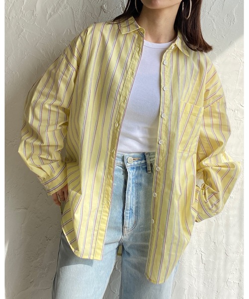 She's Closet(シーズクローゼット)の「レギュラーカラーマルチストライプ柄ブロードビッグシャツ(シャツ/ブラウス・レディース・サックスブルー/イエロー/ミント・FREE)」の18枚目の写真