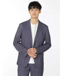 TAKA-Q（タカキュー）の「タカキューメンズ/TAKA-Q:MENスーパーストレッチ セットアップ 2ボタンスリムジャケット チェック青（セットアップパンツございます）（スーツジャケット・メンズ）」