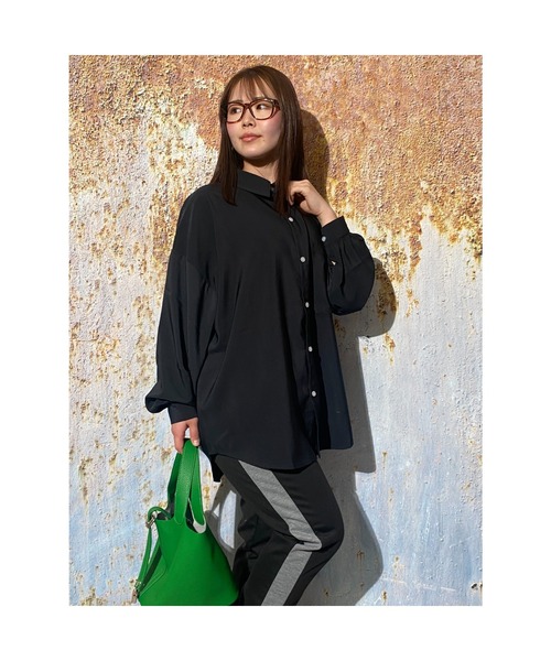 おしゃれスタ（オシャレスタ）の「ポリエステルムジバルーンスリーブシャツ(IR)（シャツ/ブラウス・メンズ・ホワイト/サックスブルー/グリーン/モカ/ブラック/グレイッシュベージュ・L/XL/M）」の3枚目の写真