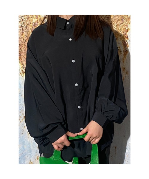 おしゃれスタ（オシャレスタ）の「ポリエステルムジバルーンスリーブシャツ(IR)（シャツ/ブラウス・メンズ・ホワイト/サックスブルー/グリーン/モカ/ブラック/グレイッシュベージュ・L/XL/M）」の12枚目の写真