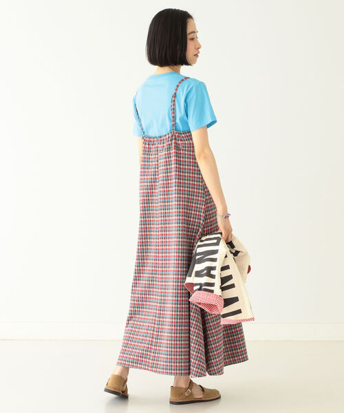 BEAMS BOY（ビームスボーイ）の「BEAMS BOY / ギンガム ジャカード キャミ ワンピース（ワンピース・レディース・ブラック/サックスブルー・FREE）」の14枚目の写真