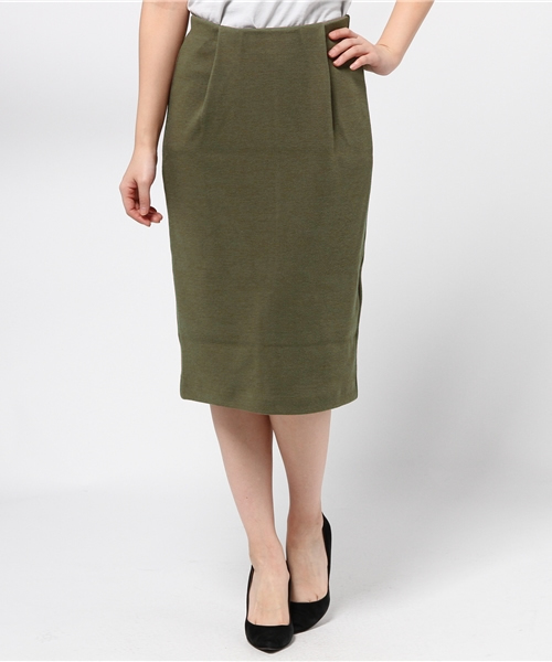 ROSE BUD（ローズバッド）の「LCTB-15108 W/ELASTIC STRAIGHT SKIRT（スカート・レディース・ホワイト/ブラック/ミックスグレー/オリーブ/ブルー・ONE SIZE）」の4枚目の写真