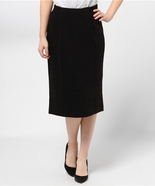 ROSE BUD（ローズバッド）の「LCTB-15108 W/ELASTIC STRAIGHT SKIRT（スカート・レディース・ホワイト/ブラック/ミックスグレー/オリーブ/ブルー・ONE SIZE）」の2枚目の写真