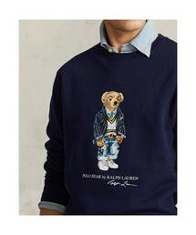 現行 ラルフローレン ポロベア カーキ フリース スウェットシャツ 希少 XL Polo ベア コットン ロングスリーブ Tシャツ