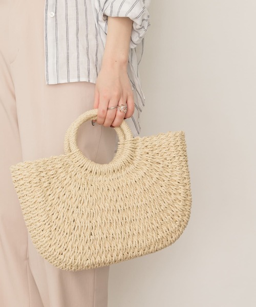 RODE SKO（ロデスコ）の「ラウンドハンドルかごバッグ（ハンドバッグ・レディース・ブラウン/アイボリー・ONE）」の10枚目の写真