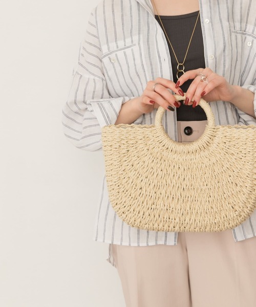 RODE SKO（ロデスコ）の「ラウンドハンドルかごバッグ（ハンドバッグ・レディース・ブラウン/アイボリー・ONE）」の8枚目の写真