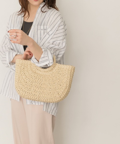 RODE SKO（ロデスコ）の「ラウンドハンドルかごバッグ（ハンドバッグ・レディース・ブラウン/アイボリー・ONE）」の6枚目の写真