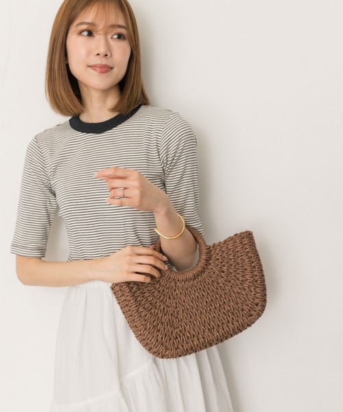 RODE SKO（ロデスコ）の「ラウンドハンドルかごバッグ（ハンドバッグ・レディース・ブラウン/アイボリー・ONE）」の21枚目の写真