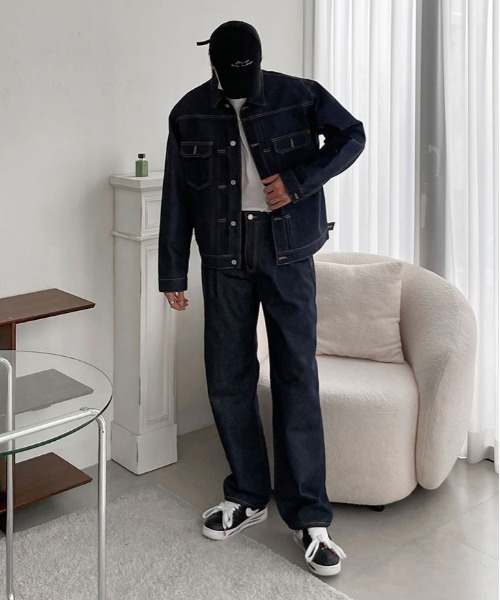 セットアップ ASCLO Simple Non Fade Denim Set Up (3color) ASCLO シンプルノンフェードデニムセットアップ (3color