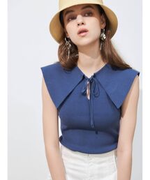 MERCURYDUO | 総針セーラーカラーニット(ニット/セーター)