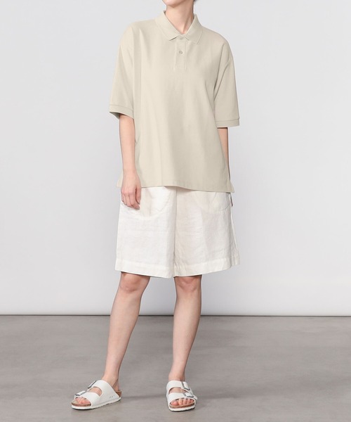 handvaerk(ハンドバーク)の「handvaerk | ピケ ポロシャツ WOMEN(ポロシャツ・レディース・ブラック/ライトグレー/ネイビー・SMALL)」の8枚目の写真