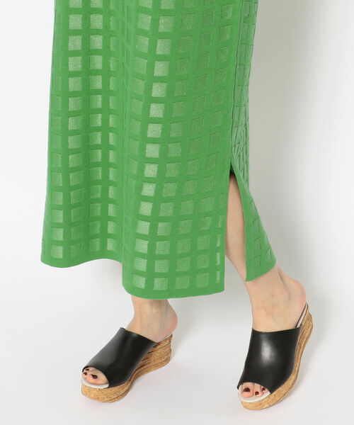 EACH.(イーチ)の「EACH(イーチ) PLAID KNIT ONE PIECE(ワンピース・レディース・グリーン/ブラック・FREE)」の8枚目の写真