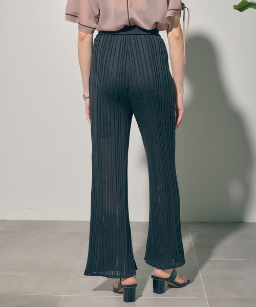 PUBLIC TOKYO（パブリックトウキョウ）の「ストライプメッシュニットパンツ（その他パンツ・レディース・ブラック/ベージュ・FREE）」の5枚目の写真